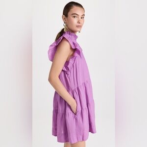 S Sea Micah Solid Ramie Flutter Sleeve Dress